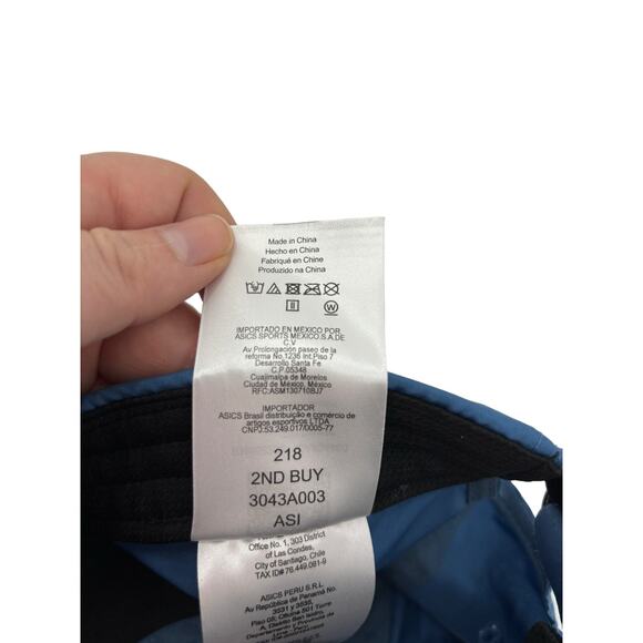 Asics Hat Unisex OSFA Performance Cap Blue Coral Adjustable Strap Outdoor Sports - Picture 4 of 5